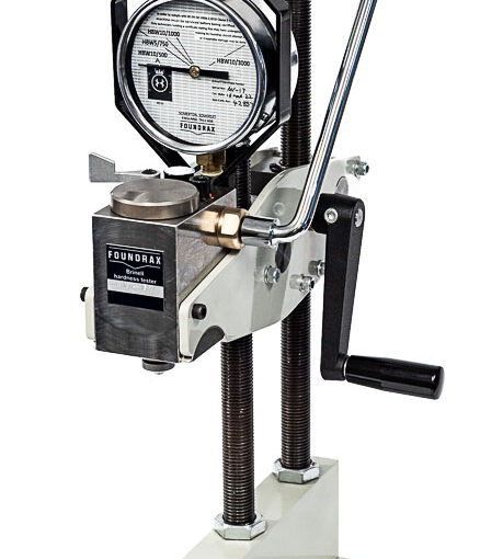 A portable Brinell hardness tester made by Foundrax Engineering Products
