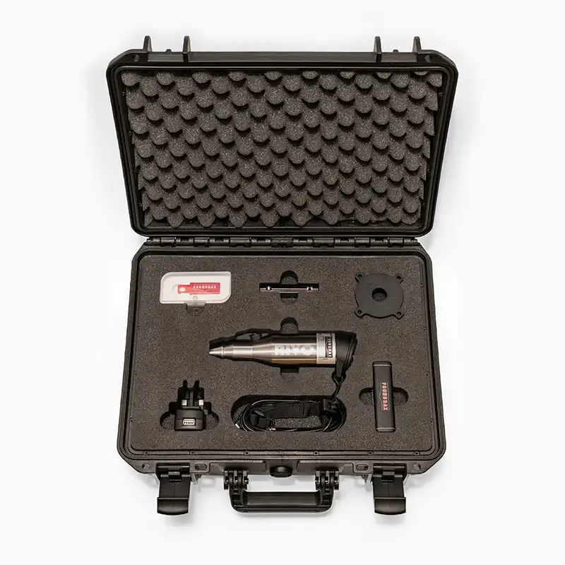 foundrax rivo automatic brinell microscope and accessories in case