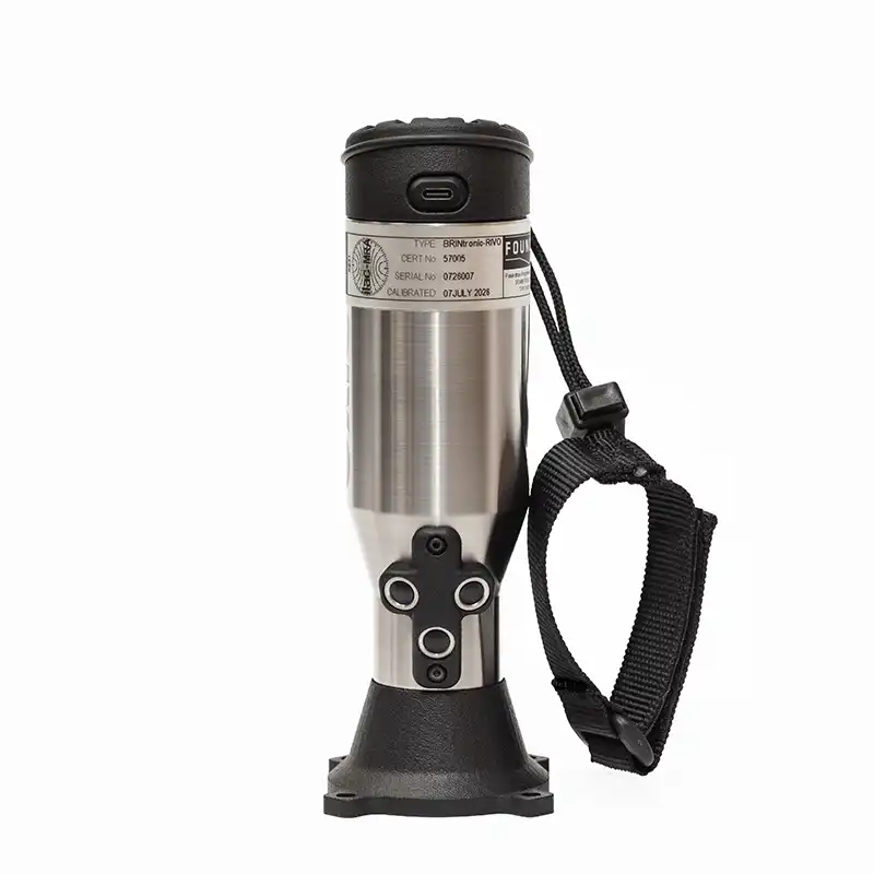 foundrax rivo automatic brinell microscope standing in benchtop holder