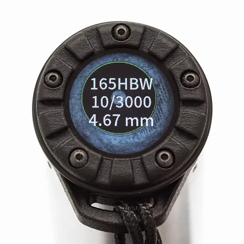 foundrx rivo automatic brinell microscope rear screen showing hardness measurement